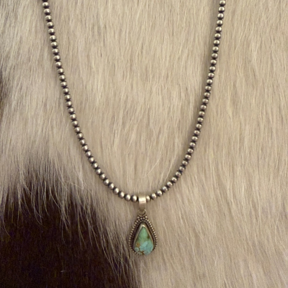 ❤️ 18” 3mm Desert Pearls Native Made Navajo Sterling Silver Made In USA Necklace - Picture 3 of 7